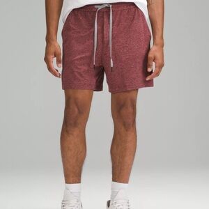 Lululemon Soft Jersey Short 5” *Heathered Red Merlot/ Heathered Mulled Wine